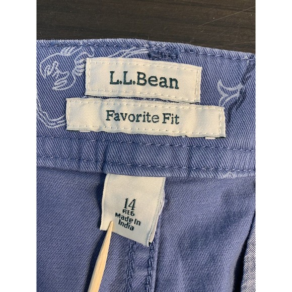 L.L. Bean Favorite Fit Shorts Womens 12 Blue Nautical Maine New England‎ Chino - Picture 5 of 12